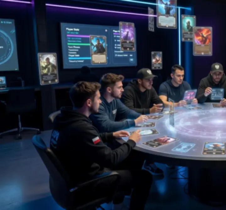 Polish fantasy card game players discussing decks and strategy in an online community hub